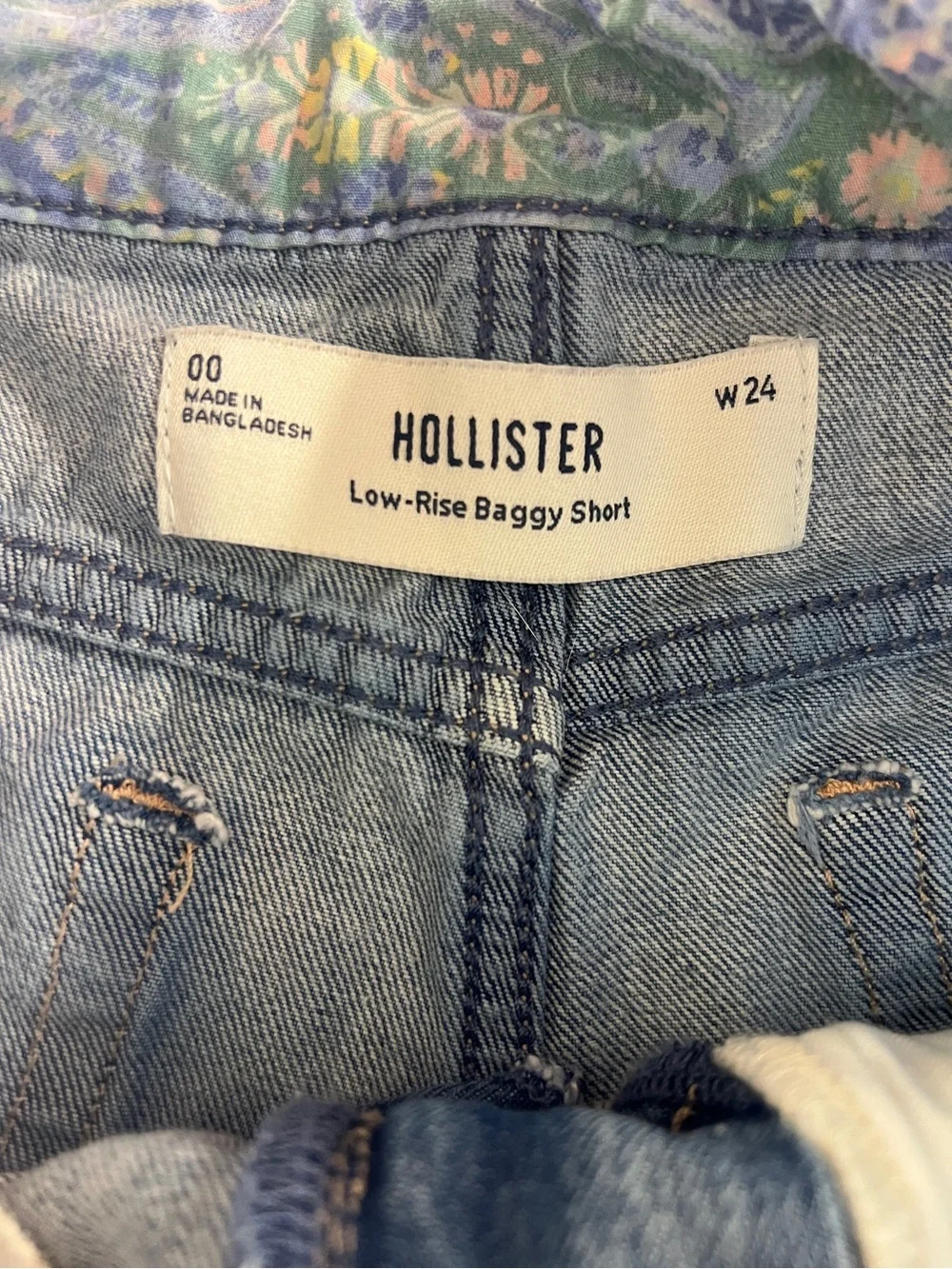 Hollister Jean Shorts Low-Rise Baggy Skater Short Denim Grunge 24W 00
